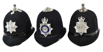 Lot 2202 - Two Elizabeth II Ball Top Police Helmets, in...