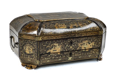 Lot 327 - A 19th-century Chinese export lacquered...