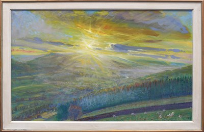Lot 1079 - Piers Browne (b.1949) "Sunset, Wensleydale:...