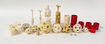 Lot 324 - Four 19th century Cantonese carved ivory...