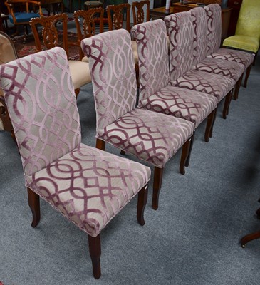 Lot 1161 - A set of eight dining modern high backed...