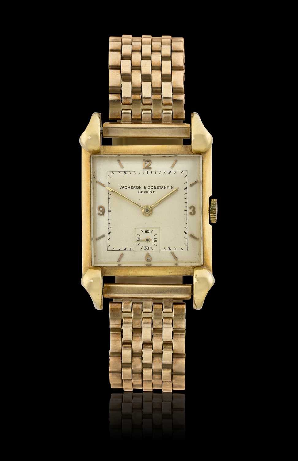 Lot 2171 - Vacheron & Constantin: An 18 Carat Gold Square Shaped Wristwatch