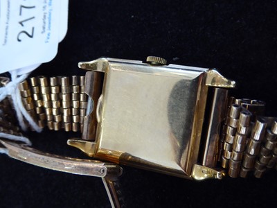 Lot 2171 - Vacheron & Constantin: An 18 Carat Gold Square Shaped Wristwatch