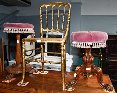 Lot 1197 - A Regency gilt occasional chair with canework...