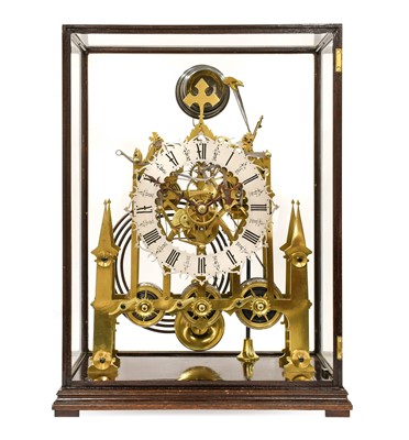 Lot 322 - A Fine Brass Quarter Chiming Skeleton Clock,...