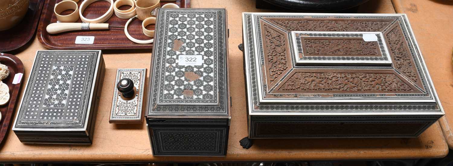 Lot 322 - A 19th century Anglo Indian fitted workbox of...