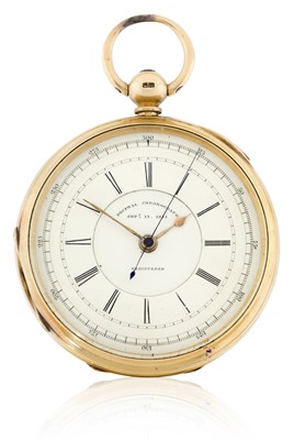 Lot 2348 - John Lecomber: An 18 Carat Gold Open Faced Chronograph Pocket Watch