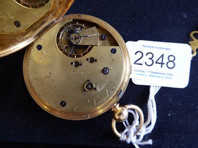 Lot 2348 - John Lecomber: An 18 Carat Gold Open Faced Chronograph Pocket Watch