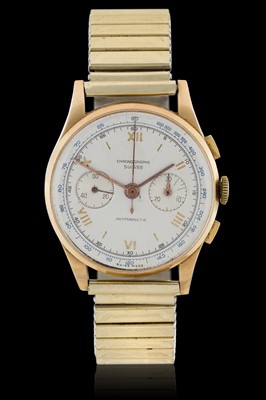Lot 2378 - An 18 Carat Gold Chronograph Wristwatch