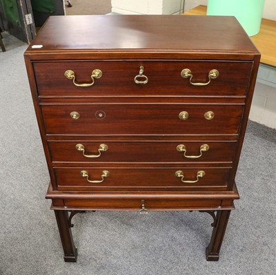 Lot 1266 - A modern Chippendale style mahogany secretaire...