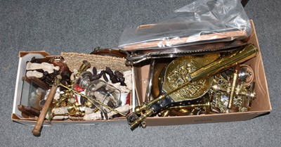 Lot 1319 - A quantity of assorted brassware including...