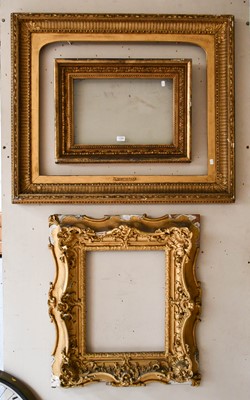 Lot 1288 - Three assorted gilt wood and gesso picture...