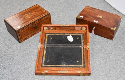 Lot 1308 - A Victorian brass bound walnut campaign...