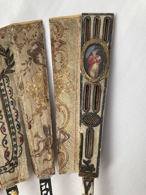 Lot 2142 - 18th Century Ivory Betrothal Fan, with pierced...