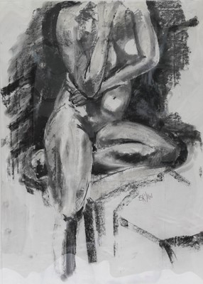 Lot 1074 - Jilly Green, Nude Study signed pencil scetch;...