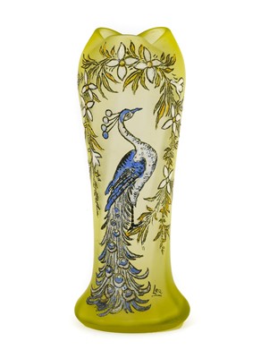 Lot 38 - A French Art Deco Legras Glass Vase, enamelled...