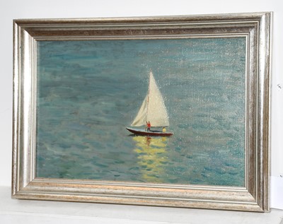 Lot 1068 - Frank Jameson (1899-1968) Two figures sailing...