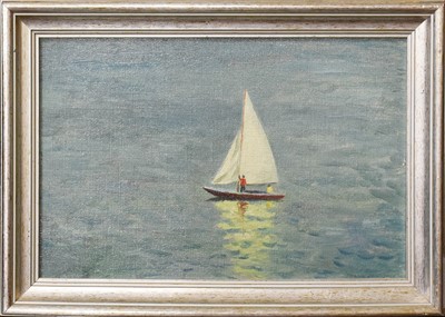 Lot 1068 - Frank Jameson (1899-1968) Two figures sailing...