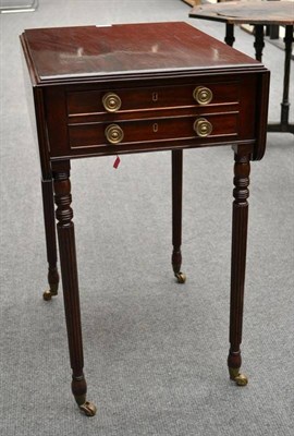 Lot 1165 - A Regency Mahogany Pembroke Table, 2nd quarter 19th century, the reeded edge above three...