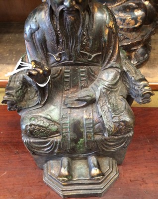 Lot 208 - A Chinese gilt, painted and lacquered bronze...