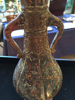 Lot 237 - A Chinese Bronze Vase in Archaic Style, fluted...