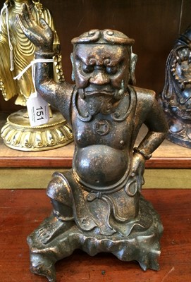 Lot 151 - A Chinese copper alloy figure of an immortal,...