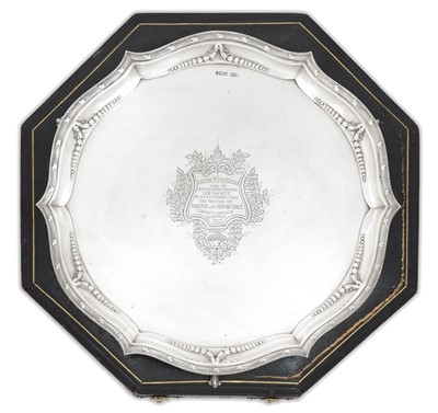 Lot 14 - An Edward VII Silver Salver,by Roberts and...