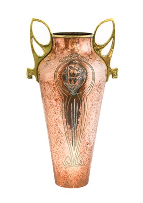 Lot 1076 - An Art Nouveau Continental Copper and Brass...