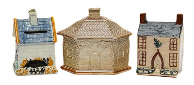Lot 130 - A 19th century salt glazed stoneware box and...