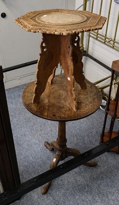 Lot 1160 - A George II oak circular tripod table, an...