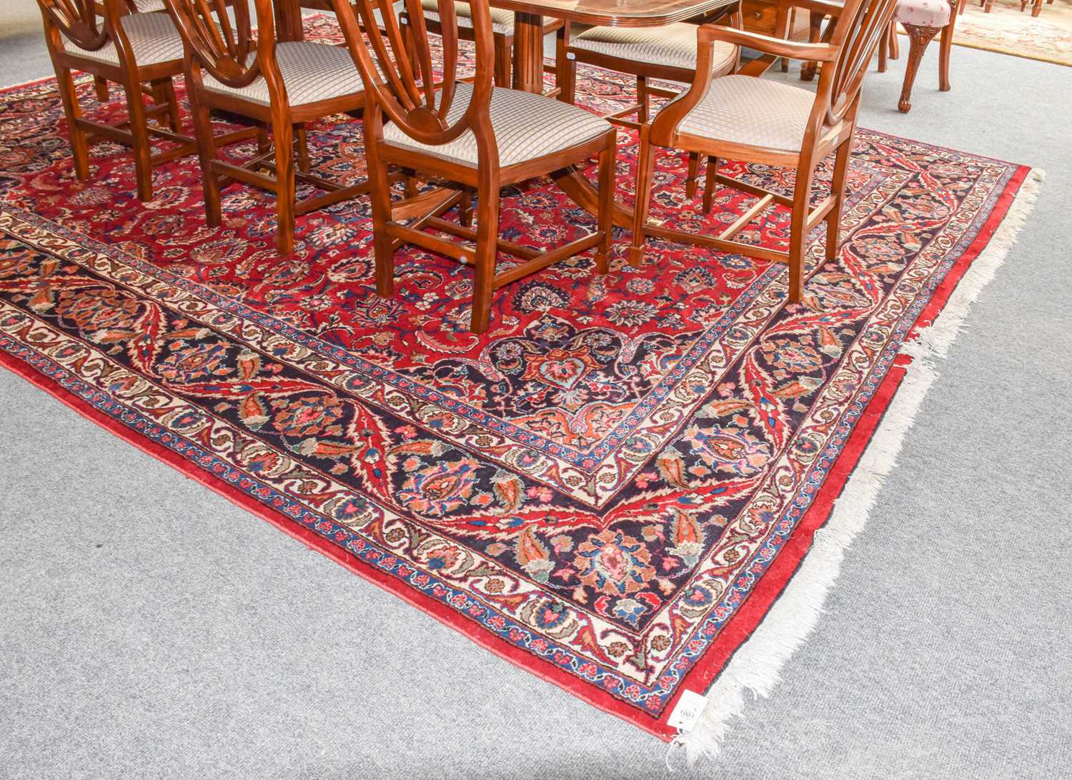 Lot 1002 - A Mashad carpet, the raspberry field of vines...