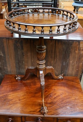 Lot 1236 - A 20th century mahogany tripod table, the...