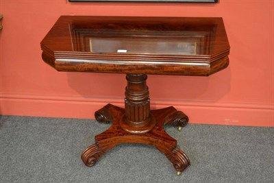 Lot 1167 - A William IV Mahogany Foldover Tea Table, circa 1835, of rectangular canted form with reeded...