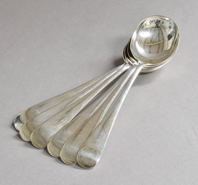 Lot 27 - A Set of Six George V Silver Soup-Spoons, by...