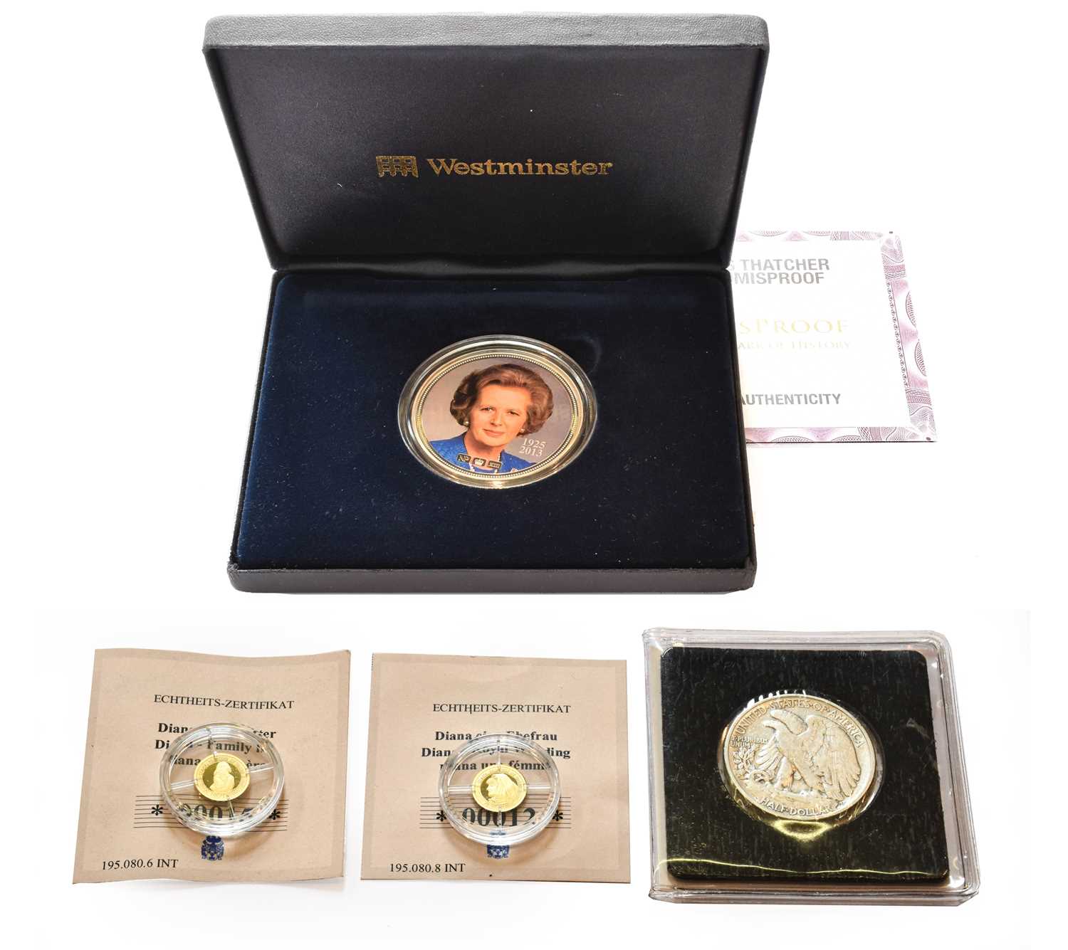 Lot 222 - 2 x Portraits of a Princess Gold Medalets, one...