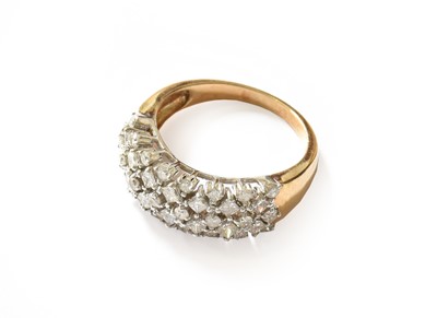 Lot 188 - A 9 carat gold diamond half hoop ring, finger...