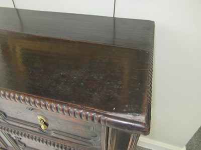 Lot 203 - A Joined Oak Chest on Stand, the gadrooned top...