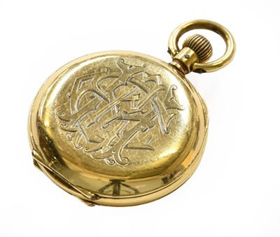 Lot 221 - A lady's 18 carat gold fob watch, case stamped...
