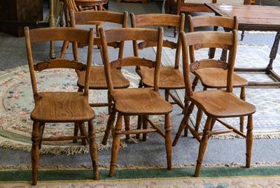 Lot 1170 - Six Victorian kitchen chairs
