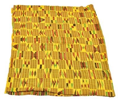 Lot 2169 - 20th Century Ghanian Large Yellow Kente Cloth,...