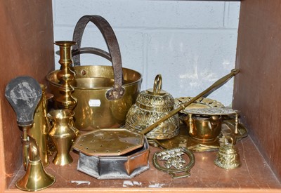 Lot 275 - A collection of silver plate and brassware...