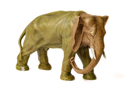 Lot 117 - Royal Dux models, one of an elephant and the...