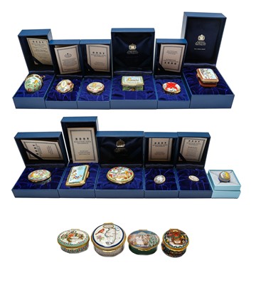Lot 134 - Halcyon Days Enamels, sixteen boxes including...