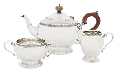Lot 2282 - A Three-Piece George V Silver Tea-Serice