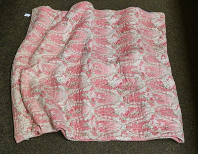 Lot 278 - Early 20th century pink floral cotton quilt,...