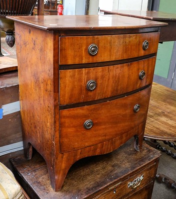 Lot 1297 - A 19th century mahogany small three drawer bow...