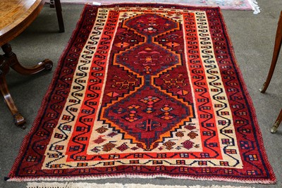 Lot 1015 - Fars rug, the field with three stepped...