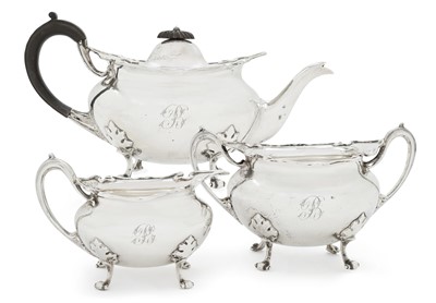 Lot 2286 - A Three-Piece Edward VII Scottish Silver Tea-Service