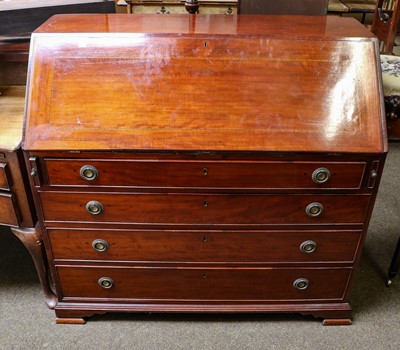 Lot 1270 - A Victorian inlaid mahogany bureau, with...