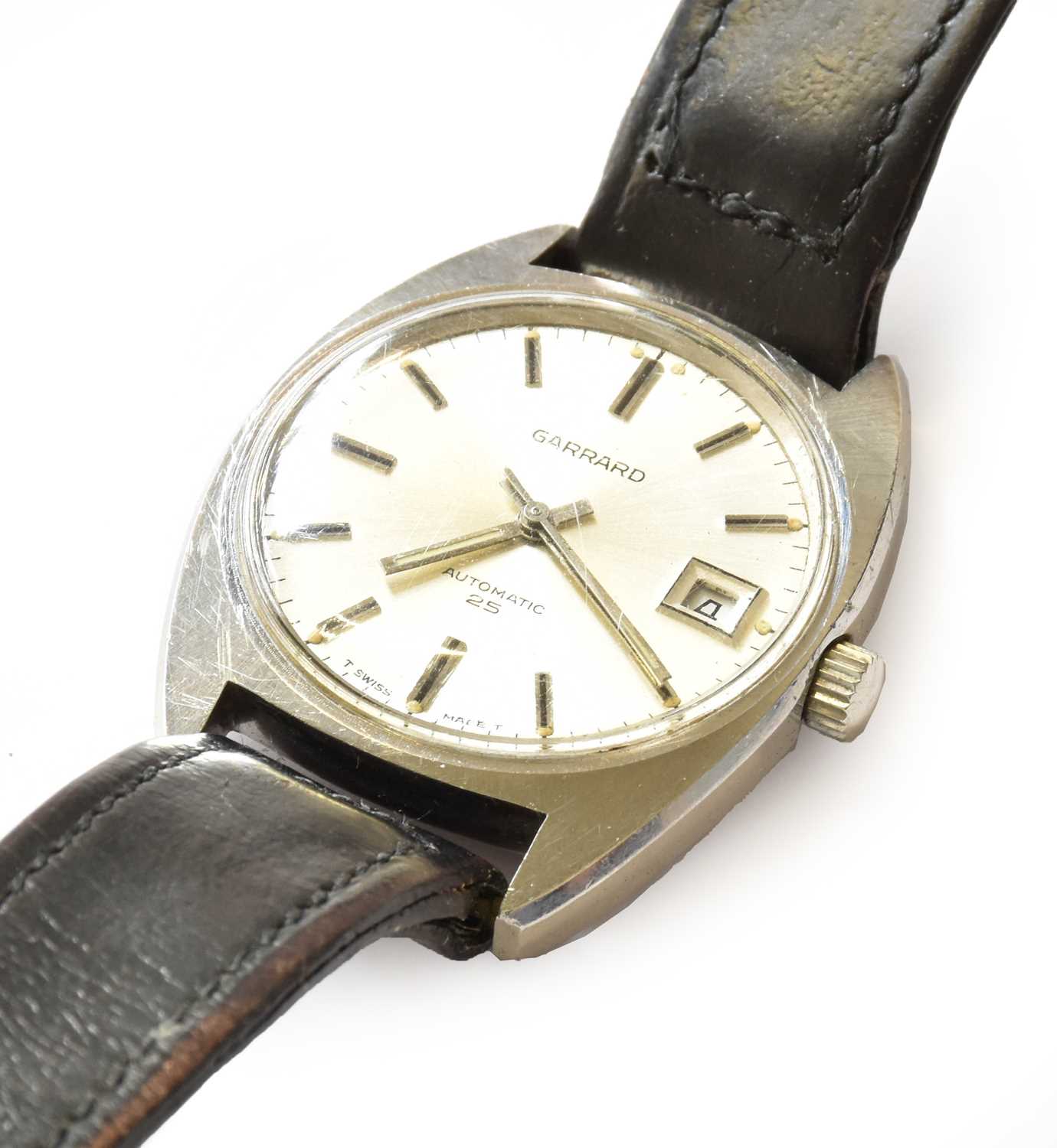 Lot 156 - A Stainless steel automatic Garrard wristwatch,...